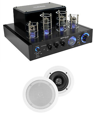 #ad Rockville BluTube Tube Amplifier Home Receiver 2 5.25quot; White Ceiling Speakers $199.95