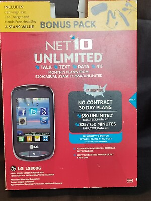 #ad Brand New Sealed LG 800G Black Net10 UNLIMITED Smartphone Cell Phone $49.95