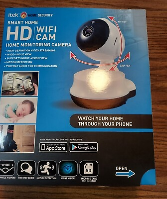 #ad Itek Smart Home HD WI FI home Monitoring Security Camera open box $25.00