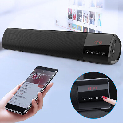 #ad Car Bluetooth Smart Speaker Wireless Stereo Bass USB TF FM Portable Radio New $25.98