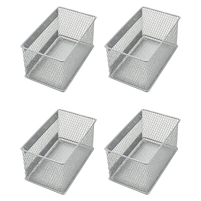 #ad Ybm Home Wire Mesh Magnetic Basket Silver 7.75 in L x 4.3 in W x 4.3 in H 4 Pack $64.99