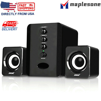 #ad Stereo Bass Sound USB Computer Speakers 2.1 Channel for Laptop Desktop TV PC USA $20.99