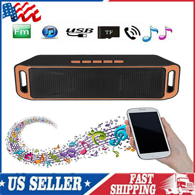 #ad Wireless Bluetooth Speaker Waterproof Outdoor Stereo Speaker USB TF FM Radio US $10.99