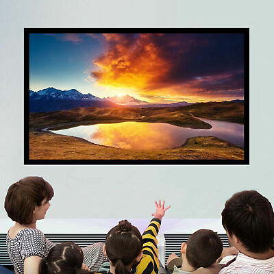 #ad 130 inch Aluminum Fixed Frame 16:9 Projector Screen Home Theater HD TV Movies $132.05