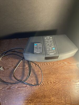 #ad Bose Wave Alarm Clock Radio AWR131 AM FM AUX Black Tested W Remote Good Display $70.00