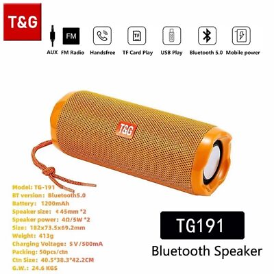 #ad BLUETOOTH TWS SPEAKERS PORTABLE WATERPROOF LOUD SUBWOOFER STEREO SURROUND FM $26.91