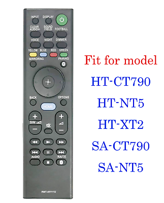 #ad Replaced Remote fit for Sony Soundbar HT CT790 HT NT5 HT XT2 SA CT790 SA NT5 $8.27