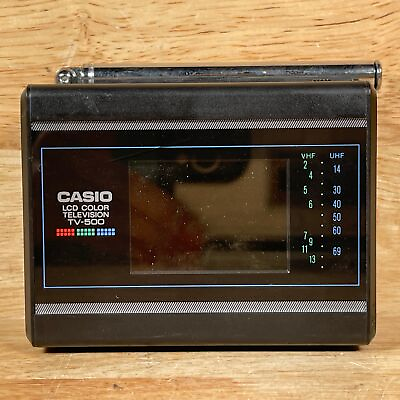 #ad #ad Vintage Casio TV 500V Black Portable 2quot; Screen Color LCD Television For Parts $14.99
