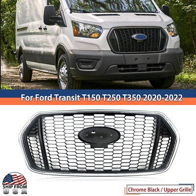 #ad Honeycomb Upper Grille Chrome Surround For Ford Transit 2020 2022 T150 T250 T350 $129.99