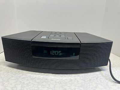 #ad Bose Wave Radio CD Player Alarm Clock Radio w Aux AWRC 1G Black Tested $159.00