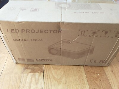 #ad HDMI LED 33 LED White 1080P Home Theatre Video Projector 16:9 New in Box $100.00