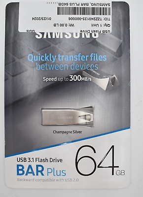 #ad Lot of 6 Samsung USB 3.1 Flash Drive BAR PLUS 64GB $89.95