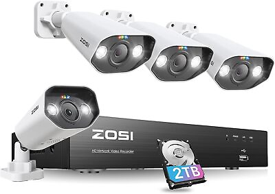 #ad ZOSI 4K 8 Ports 8CH NVR 5MP PoE CCTV Security IP Camera Outdoor System 2TB HDD $279.99