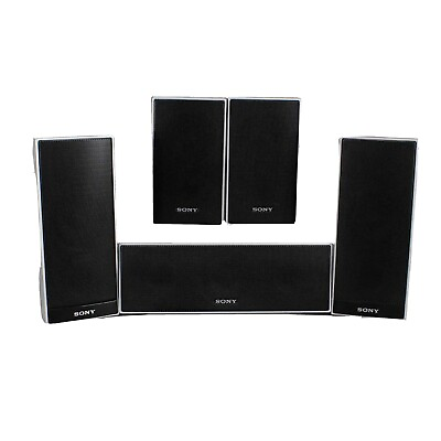 #ad Sony Black Silver NO WIRES Set of 5 Speaker Surround System 715Y* $29.99