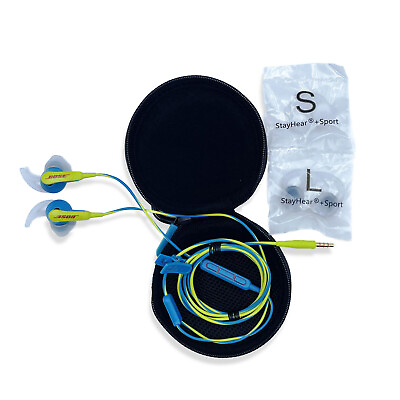 #ad Bose SoundSport Wired 3.5mm Jack Earphones In ear Headphones Blue $34.00