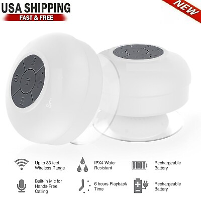 #ad Bluetooth Wireless Speaker Waterproof Shower Wireless Resistant Portable Mic $10.99