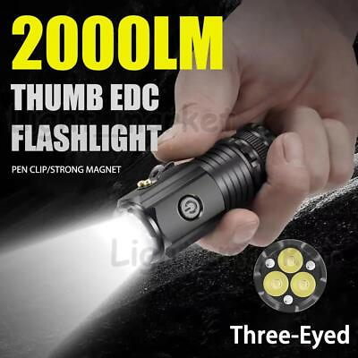 #ad Three Eyed Monster Mini Flash Super Power Flashlight USB Rechargeable Waterproof $5.99