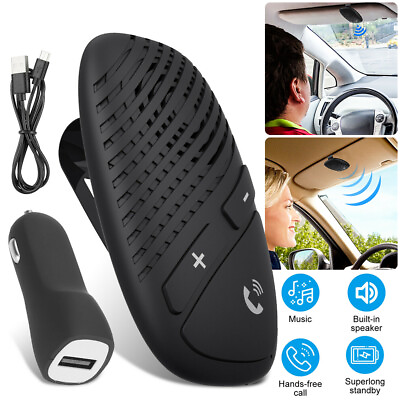 #ad Wireless Bluetooth Car Kit Hands Free Speakerphone Speaker Phone Sun Visor Clip $11.99