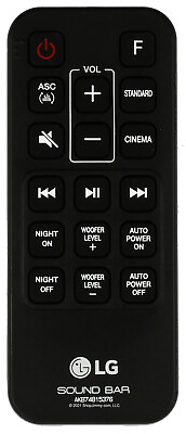#ad LG AKB74815376 Sound Bar Remote Control SJ3 2.1 Ch Sound Bar Sub Woofer BRAND $15.29