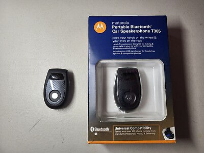 #ad Motorola Portable Bluetooth Car Speakerphone T305 New In Box w 1 Extra Unit $24.79