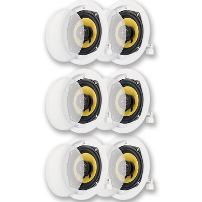 #ad Acoustic Audio HD 5 Flush Mount In Ceiling Speakers Home Theater 3 Pair Pack $113.88
