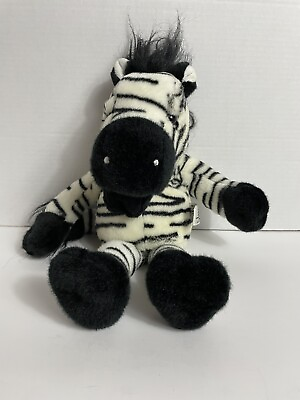 #ad TRI Russ Intl Zebra Makes Sound Hand Puppet Stuffed Plush 16” Black White H5 $18.35