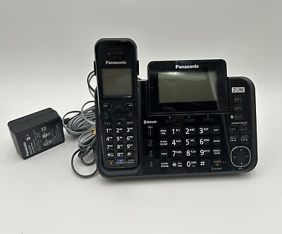 #ad Panasonic Home Cordless 2 Line Telephone Answering Machine KX TG9541B W Handset $35.99