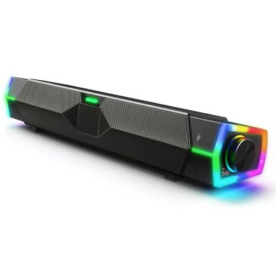 #ad Fishcovers Computer Speakers with Microphone Dynamic RGB Computer Sound Bar B... $29.04