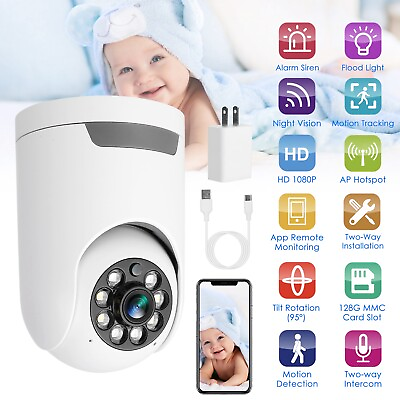 #ad 360° Wifi Security Camera Home System Home 1080P HD Night Vision Two Way Audio $23.66
