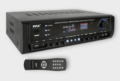 #ad Pyle PT390AU 300 Watt Digital Home Stereo Receiver System Black $114.99