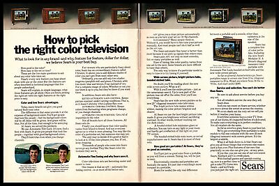 #ad 1970 Sears TV Set quot;How To Pick The Right Color Televisionquot; 2 Page Print Ad $6.97