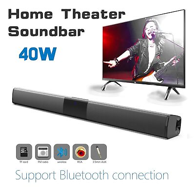 #ad Wireless Surround Sound Bar 4 Speaker System BT Subwoofer TV Home Theater Remote $48.87