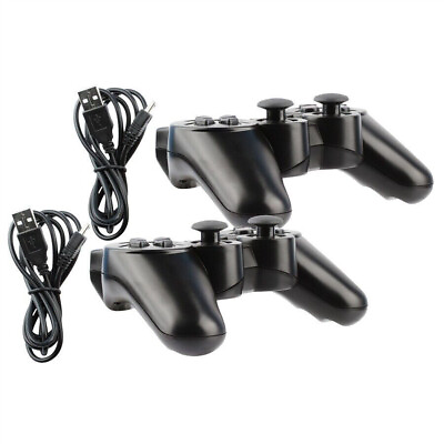 #ad 2x Black Wireless Bluetooth Video Game Controller Pad For Sony PS3 Playstation 3 $16.95