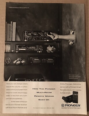#ad 1990 Pioneer Multi Room Remote Stereo System vintage print ad 90#x27;s advertisement $8.98