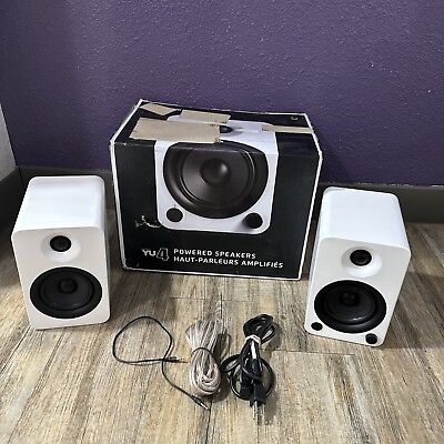 #ad Kanto YU4 Powered Speakers with Bluetooth Matte White Tested Audio Works $199.99