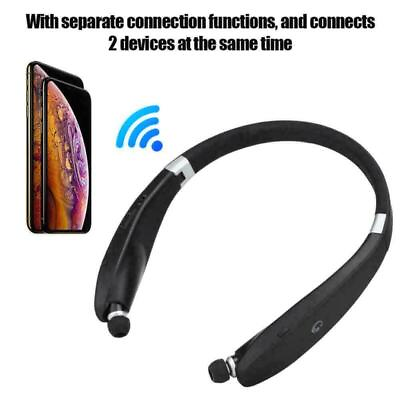 #ad Wireless Neck Hanging Sport Headset Foldable Earphone SX991 Wireless Headphone $25.15