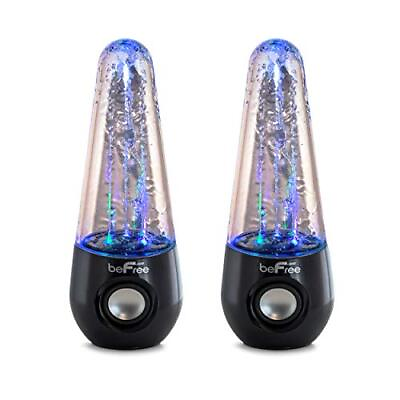 #ad beFree Sound Bluetooth LED Dancing Water Multimedia Speakers in Black BFS She... $34.35