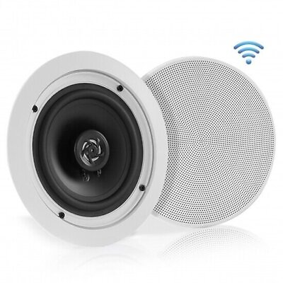 #ad Dual 5.25’’ Bluetooth Ceiling Wall Speakers 2 Way Flush Mount Home Speaker Pair $79.99