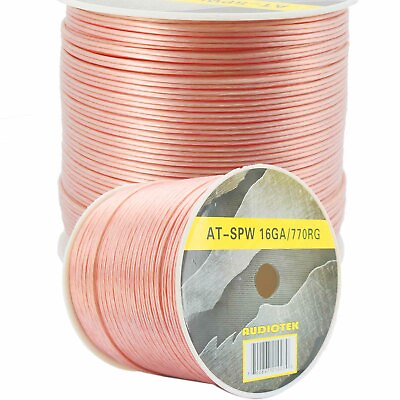 #ad 770#x27; ft Roll 16Ga Clear Car amp; Home Audio Stereo Speaker Wire Cable 18 Gauge AWG $62.99