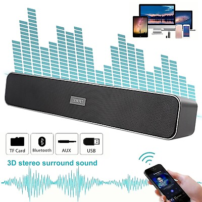 #ad Wireless Bluetooth 5.0 TV Sound Bar Dual Speaker Subwoofer Surround Home Theater $24.95