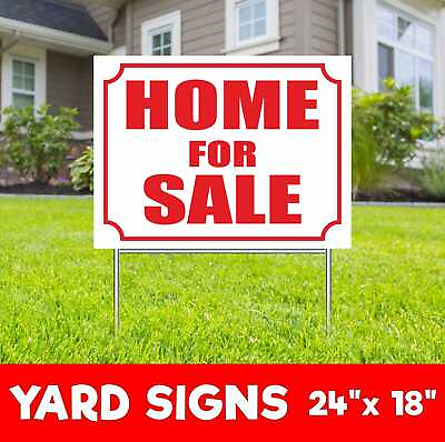 #ad HOME FOR SALE Yard Sign Corrugate Plastic with H Stakes Lawn Sign Lease Realtor $349.50