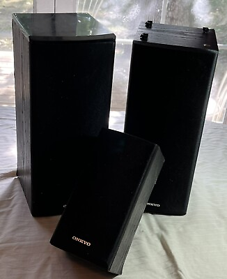 #ad Onkyo 3 Speaker System Surround Sound Set of three 3 SKM 360S Speakers $41.85