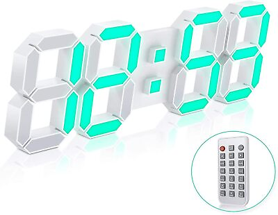 #ad EDUP HOME 3D LED Wall Clock 7 Colors 15quot; with Remote ControlDigital Alarm Clock $58.79