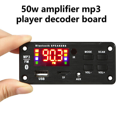 #ad 2*25W 50W Amplifier MP3 Player Decoder Board 6V 12V BT 5.0 Car FM Radio Module $7.85