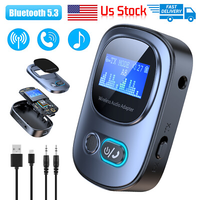 #ad Portable Bluetooth 5.3 USB Wireless Transmitter Receiver Audio Adapter 3.5mm Aux $13.99