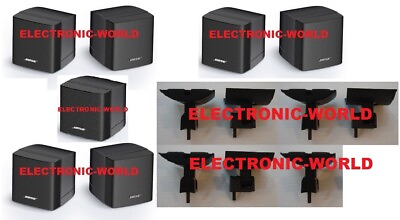 #ad 7 Mint Bose Single Cube black Speakers amp; 7 Wall Mounts Acoustimass 7.1 7.2 $419.99
