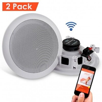 #ad Dual 6.5’’ Bluetooth Ceiling Wall Speakers 2 Way Flush Mount Home Speaker Pair $82.99