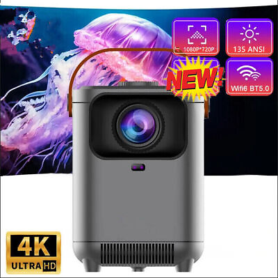 #ad 5G 4K Support 1080P HD WiFi Bluetooth LED Home Theater Projector Cinema $85.99