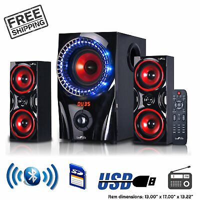 #ad Home Theater Speaker System Stereo Surround Sound Speakers USB Audio Wireless $113.99
