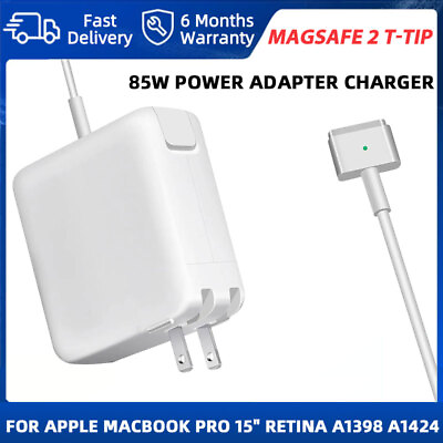 #ad New 85W For MacBook Pro MagSafe2 Power Adapter Charger A1398 Late 12 2015 White $10.99
